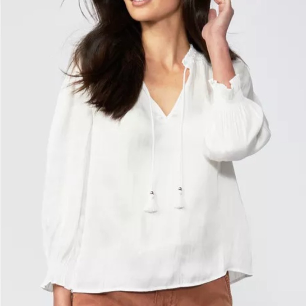 NWT Paige Silky Blouse Kaylynn Top White